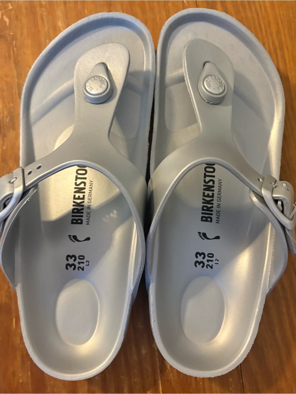 Birkenstock Kids Silver Gizeh EVA Thong Sandals